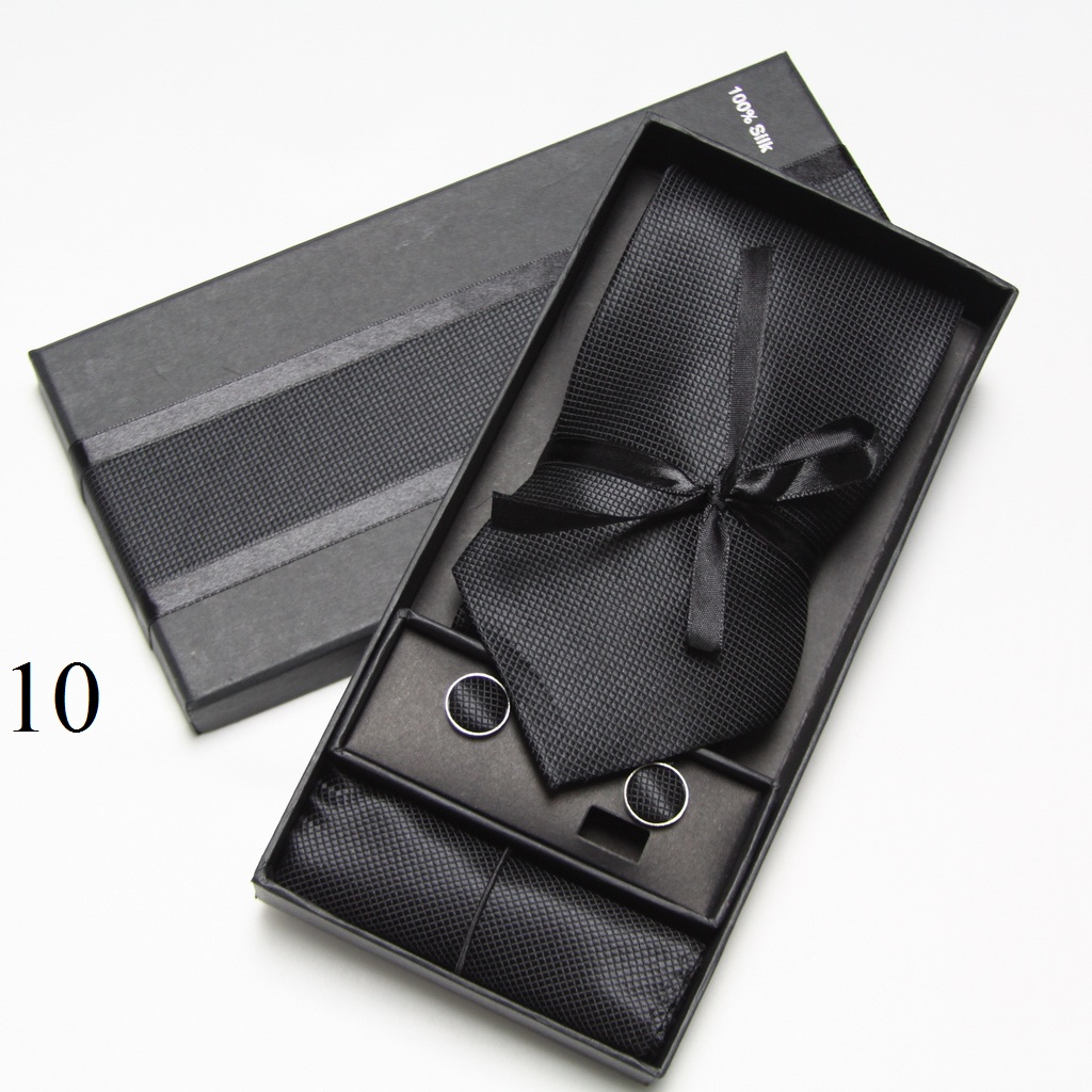 Men Accessories Combo Set - طقم ربطة عنق صلبة مع علبة،