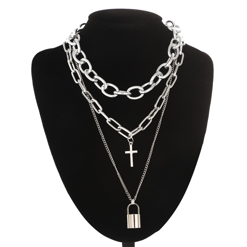 Men Accessories Neck Chain - الطبقات الجرونج الجمالية مجوهرات خمر الشرير