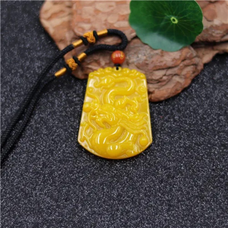 Men Accessories Hand - قلادة من اليشم اليشم اليشم الأصفر