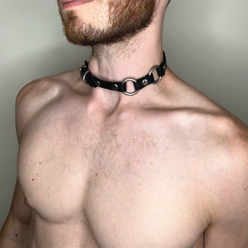 Men Accessories Neck Chain - قلادة جلدية صناعية أنيقة للرجال، مجوهرات