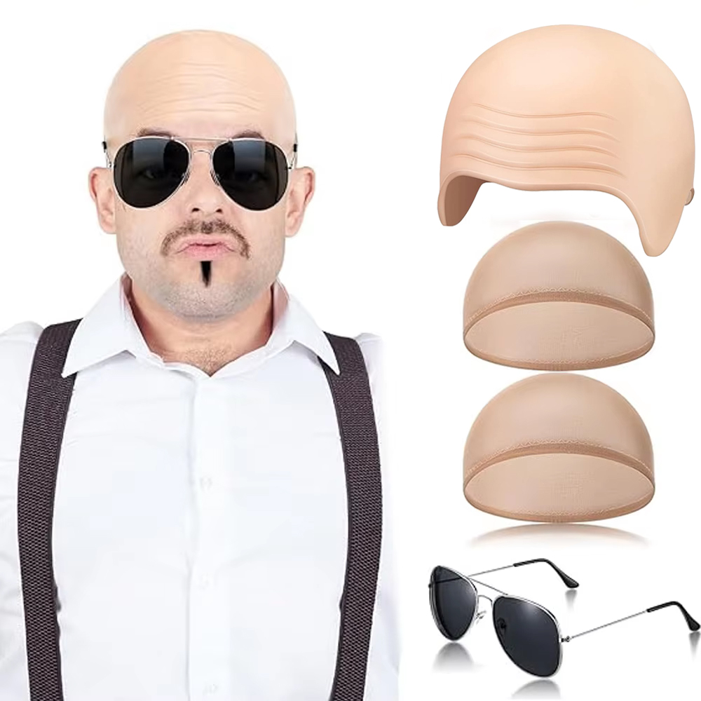 Men Accessories Combo Set - مجموعة قبعات أصلع مكونة من 4