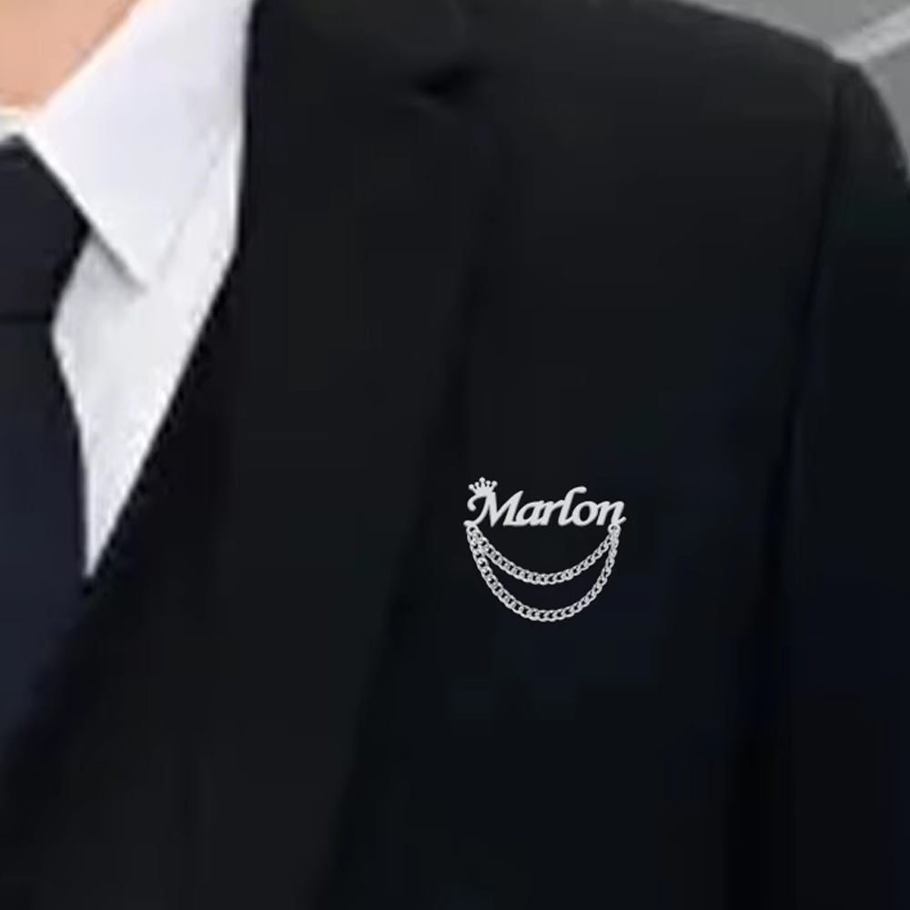 Men Accessories Brooch - شخصية اسم بروش تخصيص تاج دبابيس