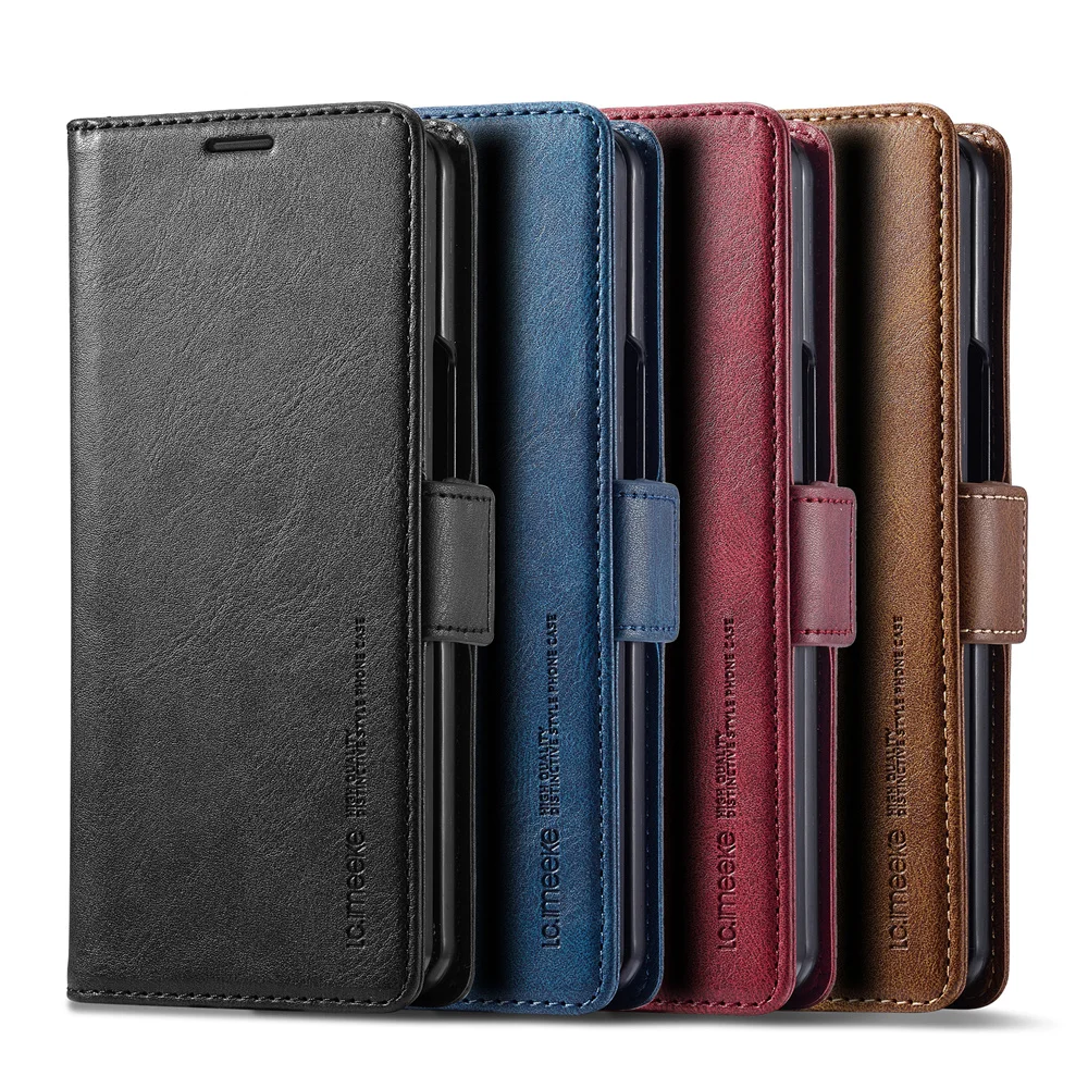 Bifold Leather Wallet - محفظة جلدية حافظة هاتف لهاتف سامسونج