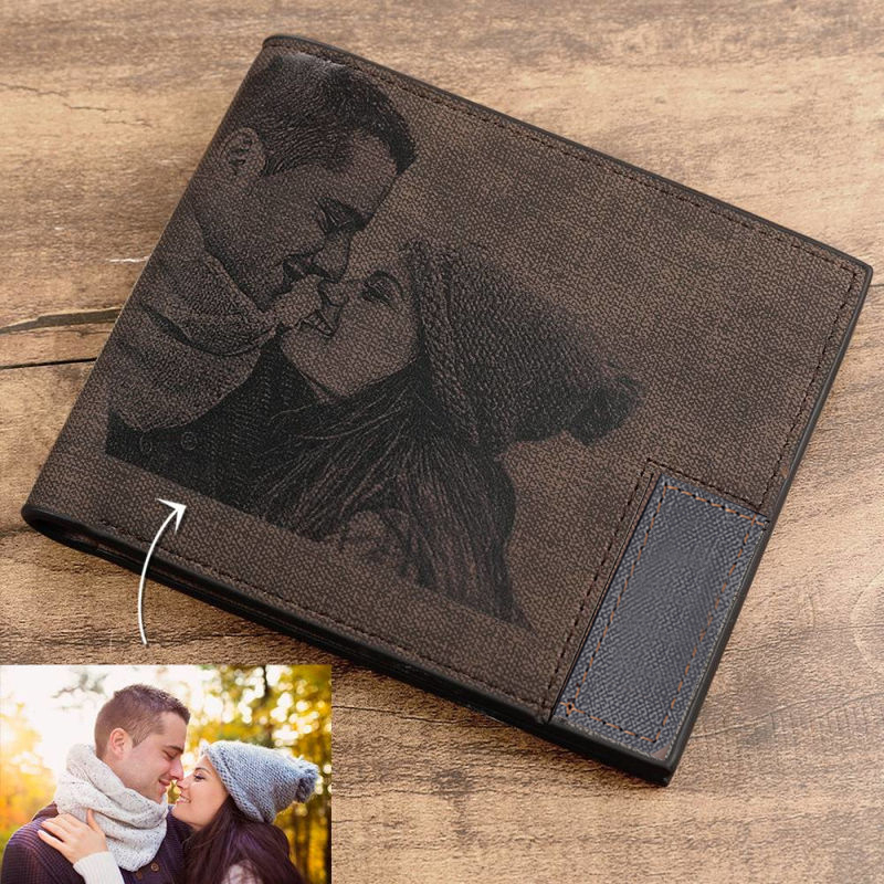 Bifold Leather Wallet - صورة مخصصة محفظة من جلد PU