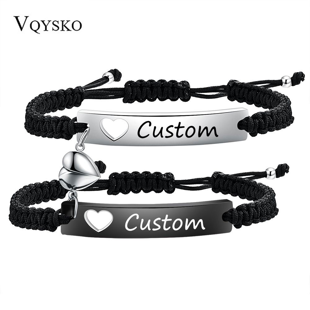 Men Accessories Wrist - مخصص الفولاذ المقاوم للصدأ زوجين سوار