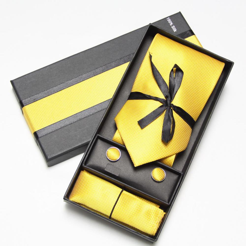 طقم ربطة عنق صلبة مع علبة، أزر - مراجعة Men Accessories Combo Set وسعره