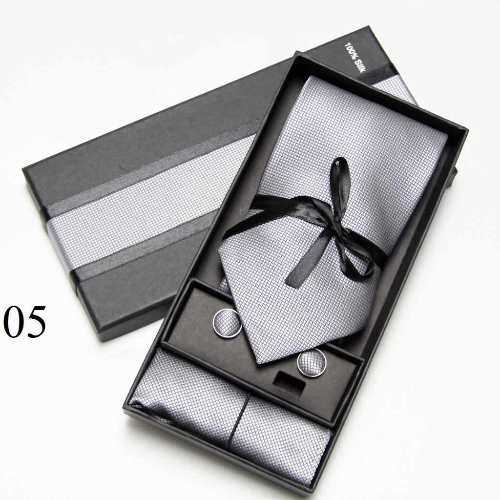 طقم ربطة عنق صلبة مع علبة، أزر - مراجعة Men Accessories Combo Set وسعره