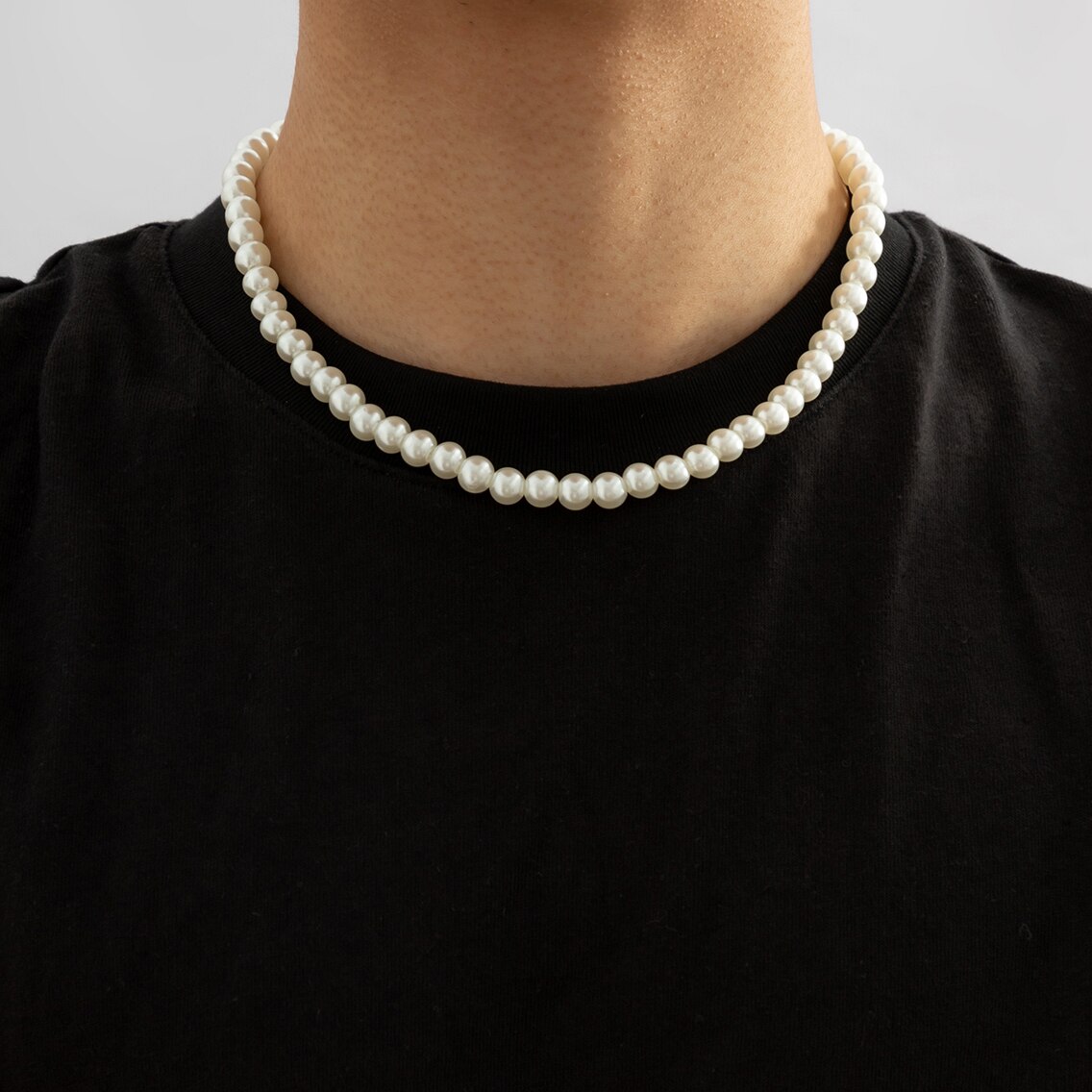عقد ضيق قصير مُزخرف باللؤلؤ بس - مراجعة Men Accessories Neck Chain وسعره