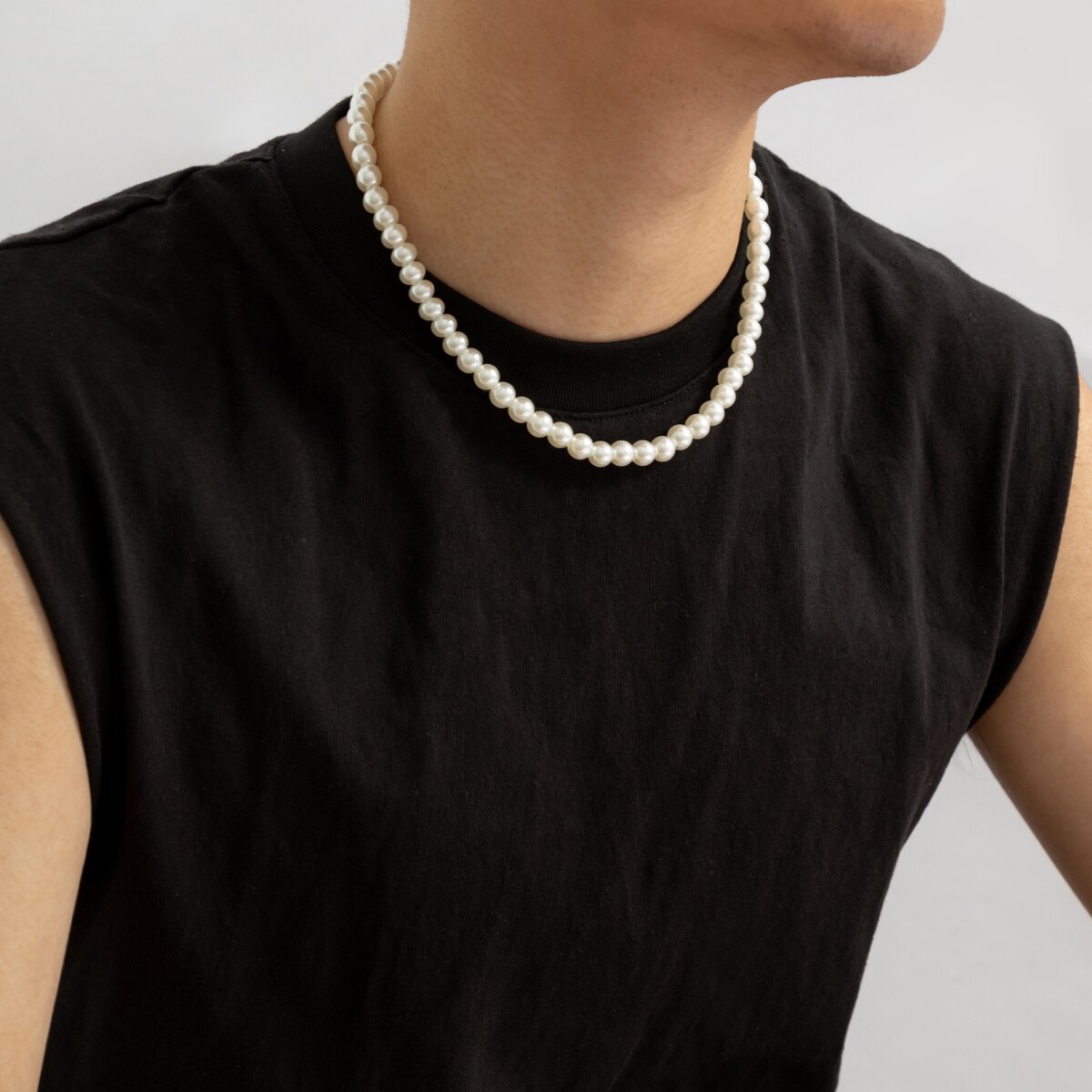عقد ضيق قصير مُزخرف باللؤلؤ بس - مراجعة Men Accessories Neck Chain وسعره