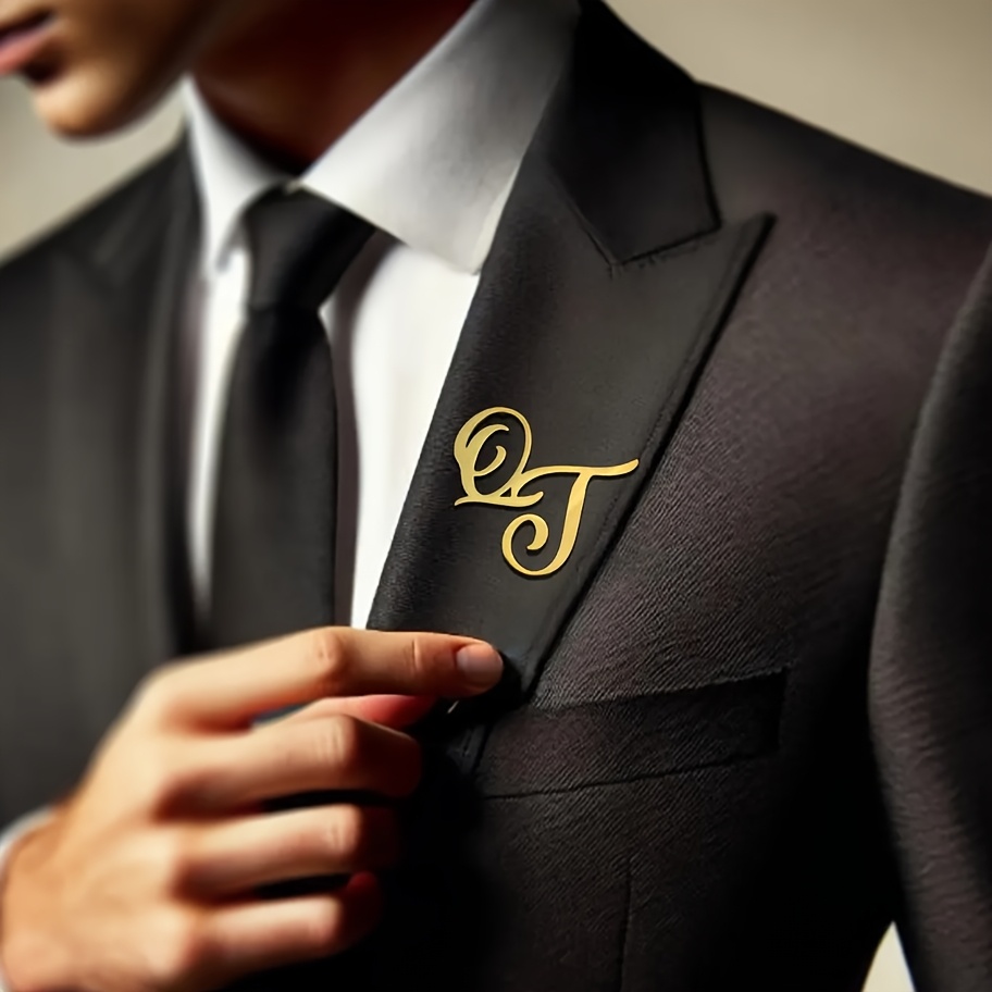 مخصص حرف واحد فقط الاسم الأولي - مراجعة Men Accessories Brooch وسعره