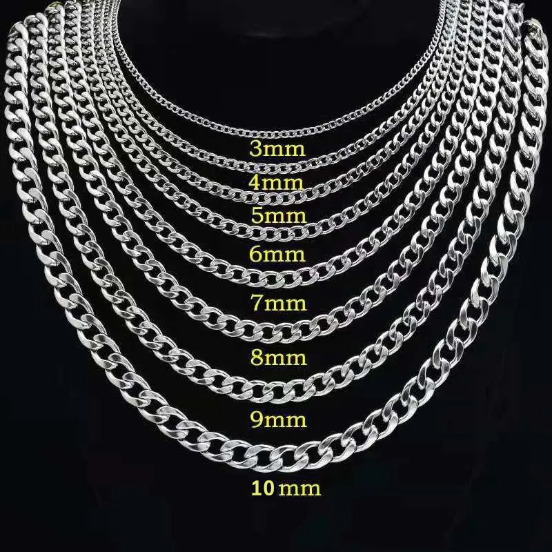 925 فضة مطلي شقة الكوبية سلسلة - مراجعة Men Accessories Neck Chain وسعره
