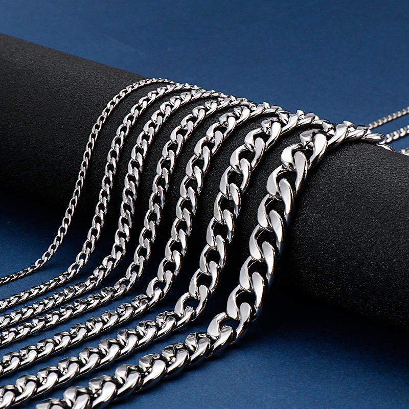 925 فضة مطلي شقة الكوبية سلسلة - مراجعة Men Accessories Neck Chain وسعره
