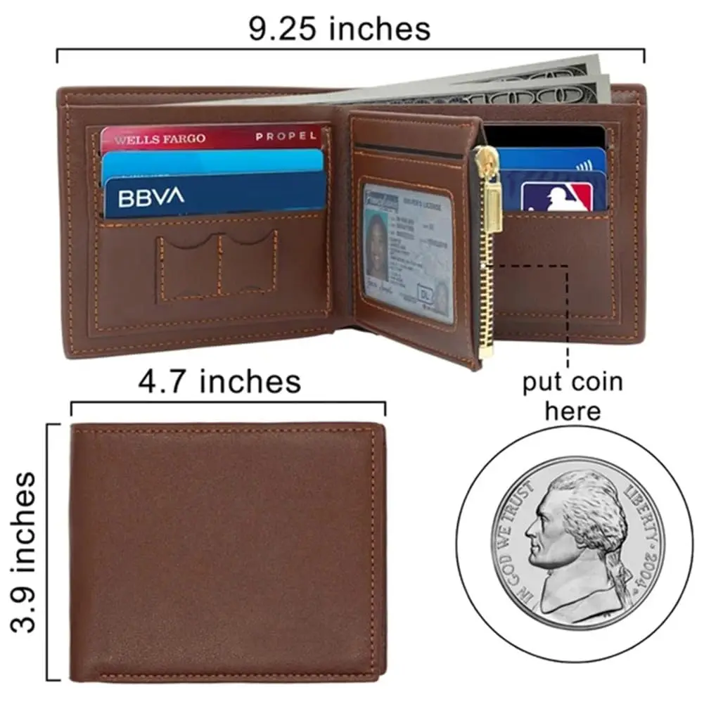 محفظة قصيرة منقوشة لعام 2025 م - مراجعة Bifold Leather Wallet وسعره